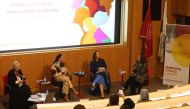 FROM LEFT: Dr. Aicha Hind Rifai, Dr. Christine Schiwietz, Dr. Selma Limam Mansar, and Dr. Thurayya Arayssi attend WCM-Q's 'Breaking the Bias: Stories from Academia' event.