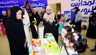 Minister of Education and Higher Education H E Buthaina bint Ali Al Jabr Al Nuaimi during the opening of the 14th Schools Robotics Championship.