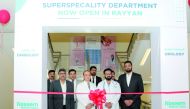 Dr. Mohamed Samer Jamil, Urologist; and Dr. Bigesh Unnikrishnan Nair, Cardiologist, with senior officials of Naseem Medical Centre, Dr. Munir Ali Ibrahim, General Manager, Marketing and Strategy; Babu Shanavas, General Manager, Branch Operations; and other officials and doctors during the opening of the  super speciality departments at the Rayyan branch of Naseem Medical Centre. PIC: Salim Matramkot/The Peninsula