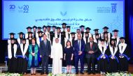 University of Doha for Science and Technology’s highest-achieving graduates of the Class of 2022 with the officials.