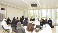 A participant speaking during a session of the national dialogue on education in Qatar.