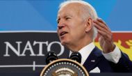 U.S. President Joe Biden holds a news conference before departing the NATO summit at the IFEMA arena in Madrid, Spain, on June 30, 2022. (Reuters/Jonathan Ernst)

