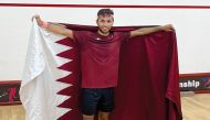 Abdulla Al Tamimi celebrates after winning the gold medal.