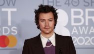 Harry Styles poses as he arrives for the Brit Awards at the O2 Arena in London, Britain, February 18, 2020 REUTERS/Simon Dawson/File Photo