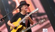 Singer Carlos Santana performs during the 