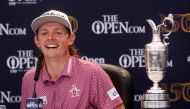 Australia's Cameron Smith alongside the Claret Jug during a press conference after winning the 150th Open Championship at Old Course, St Andrews, Scotland, Britain, July 17, 2022. (REUTERS/Paul Childs)