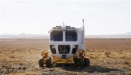 File photo: A lunar rover vehicle that US space agency NASA is testing goes through its paces in Black Point, Arizona, October 24, 2008. (Reuters)