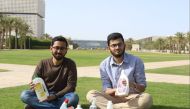 TAMU-Q alumni Arshad Ali and Safeer Hafeez with their products.