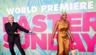 Executive producer and cast member Jo Koy and cast member Tiffany Haddish arrive for the world premiere of 'Easter Sunday', at the Chinese Theatre in Hollywood, Los Angeles, California, US, August 2, 2022. (REUTERS/Aude Guerrucci)