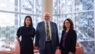 FROM LEFT: The newly appointed leaders at Northwestern University in Qatar Venus Jin, Gregory Ferrell Lowe and Maria Lombard. 
