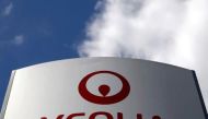 The logo of Veolia is seen in Saint-Herblain near Nantes, France, April 12, 2021. REUTERS/Stephane Mahe/File Photo