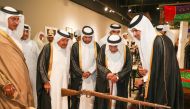 Katara General Manager Prof Dr. Khalid bin Ibrahim Al Sulaiti and H E Sheikh Faisal bin Qassim Al Thani inaugurating the exhibition, which was attended by Their Excellencies Sheikhs, Ministers  and Ambassadors accredited to Qatar.