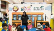 Students participating in the activities of back-to-school campaign at Doha Festival City, yesterday.