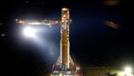 NASA's next-generation moon rocket, the Space Launch System (SLS) Artemis 1 rocket with its Orion crew capsule rolls to launch pad 39B at the Kennedy Space Center in Cape Canaveral, Florida, US, August 16, 2022. (REUTERS/Joe Skipper)