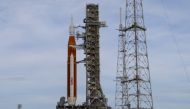 NASA's next-generation moon rocket, the Space Launch System (SLS) , sits on the pad as mission managers worked to overcome technical issues, at Cape Canaveral, Florida, U.S., August 29, 2022. REUTERS/Joe Skipper