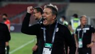 Iran coach Dragan Skocic celebrates after winning their second round match of the Asian qualifiers for the 2022 FIFA World against Iraq at the Al Khalifa Stadium in Muharraq, Bahrain, on June 15, 2021. File Photo / Reuters