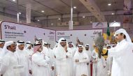 President of Qatar Olympic Committee H E Sheikh Joaan bin Hamad Al Thani; Katara General Manager Prof Dr. Khalid bin Ibrahim Al Sulaiti; and other officials on the opening day of S’hail in Katara, yesterday.