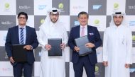 Al Meera CEO Yousef Ali Al Obaidan and Al Meera IT Director Abdulaziz Almana joined by Managing Director for SAP Qatar and Fast Growth Markets Alaa Jaber and Country Head of TCS Qatar Devashis Goswamy at the agreement signing ceremony in Al Meera Head Office, Doha.