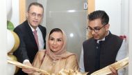 Walid Abu Zaid, Alyazi Al Kuwari, and Dr Vivek Maggon cutting the ribbon during the event. Salim Matramkot / The Peninsula