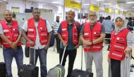 The medical team on arrival at the Khartoum International Airport in Khartoum, Sudan.