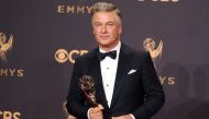 File Photo: Alec Baldwin with his Emmy for Outstanding Supporting Actor in a Comedy Series for 'Saturday Night Live' at the 69th Primetime Emmy Awards, September 17, 2017. (REUTERS/Lucy Nicholson)