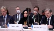 Minister of Education and Higher Education H E Buthaina bint Ali Al Jabr Al Nuaimi during the Science and Technology Ministers Roundtable held in Tokyo, Japan.