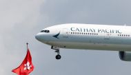 A Cathay Pacific Boeing 777-300ER plane lands at Hong Kong airport after it reopened following clashes between police and protesters, in Hong Kong, China, on August 14, 2019. File Photo / Reuters
