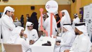 Participants in the Qatar University's College of Engineering Career Fair.