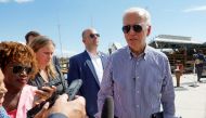 US President Joe Biden speaks to media as he tours areas damaged by Hurricane Ian during a visit to Florida, in Fort Myers Beach, Florida, US, on October 5, 2022. REUTERS/Evelyn Hockstein/File Photo