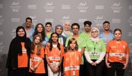 Festival Director Fatma Hassan Alremaihi with 2022 Ajyal Jury Members at the closing of the Special 10th Edition of Ajyal Film Festival.