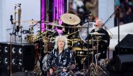 Brian May plays the guitar as the band Queen performs at the Queen's Platinum Jubilee celebrations, in London, Britain June 4, 2022. REUTERS/Hannah McKay/Pool/File Photo