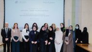 Qatar University (QU) and Potel et Chabot and Saint Clair officials after the MoU was signed by QU’s Dean of the College of Health Sciences Dr. Hanan Abdul Rahim and Head of Operations of Potel et Chabot Aurélie Ben Ghalia.