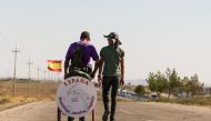 Santiago Sánchez Cogedor started his epic walk from Madrid to Doha in January.

