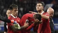 Manchester United's Raphael Varane walks off the pitch after sustaining an injury during the match against Chelsea at Stamford Bridge in London on October 22, 2022. REUTERS/Tony Obrien