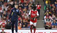 Arsenal's Bukayo Saka is substituted after sustaining an injury during the EPL match against Nottingham Forest at the Emirates Stadium, London, on October 30, 2022.  Action Images via Reuters/Peter Cziborra





