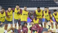 Qatar players during a training session in Doha, in this October 2, 2022 file photo.