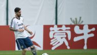 Argentina's Lionel Messi in action during a training session, in this file photo. AFP