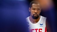 Kevin Durant of the Brooklyn Nets during a game against the Charlotte Hornets at Spectrum Center in Charlotte, North Carolina, on November 05, 2022. (Jacob Kupferman/Getty Images/AFP)