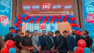 Anil Abraham CEO of Al Majid Jawad, Jacob V Jacob VP of Administration & Finance of Al Majed Group Holding, Anish Varghese Operation Manager of Dairy Queen Qatar, Nidin Chandran Marketing Manager of Al Majid Jawad along with DQ Qatar team inaugurating Dairy Queen’s new outlet at Doha Festival City. 