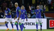 Brazil’s Neymar celebrates after scoring a goal against Tunisia in Paris, in this September 27 file photo.