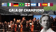 Conductor Johannes Vogel in a poster for the “Gala of Champions” concert.