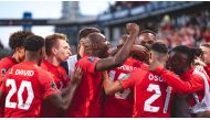 A file photo of the Canadian team celebrating a goal during a CONCACAF qualifier for the FIFA World Cup Qatar 2022. PIC: Canada Soccer @twitter