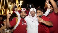 Qatar fans celebrate at Lusail Boulevard. Pictures by: Salim Matramkot/The Peninsula