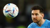 Argentina's Lionel Messi during training at Al Nahyan Stadium, Abu Dhabi, United Arab Emirates, on November 14, 2022. (REUTERS/Amr Alfiky)