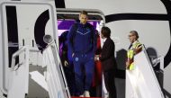 England's forward Harry Kane arrives at the Hamad International Airport in Doha on November 15, 2022, ahead of the Qatar 2022 World Cup football tournament. (Photo by Paul ELLIS / AFP)