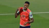 Brazil's defender Eder Militao takes part in a training session at the Al Arabi SC Stadium in Doha on November 20, 2022, just moments before the kick-off of the Qatar 2022 World Cup football tournament. (Photo by NELSON ALMEIDA / AFP)