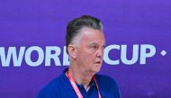 Netherlands’ coach Louis Van Gaal at a press conference at the Qatar National Convention Centre in Doha, yesterday. AFP