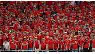 Wales fans react during their FIFA World Cup Qatar 2022 Group B match against United States at the  Ahmad Bin Ali Stadium, Al Rayyan, on November 21, 2022.  REUTERS/Carl Recine 