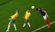 France's Olivier Giroud scores their fourth goal during the FIFA World Cup Qatar 2022 Group D match against Australia at the Al Janoub Stadium, Al Wakrah, on  November 22, 2022. REUTERS/Fabrizio Bensch