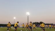 Japan players in action during a training session at Al Sadd SC Training Facilities 1, yesterday. REUTERS